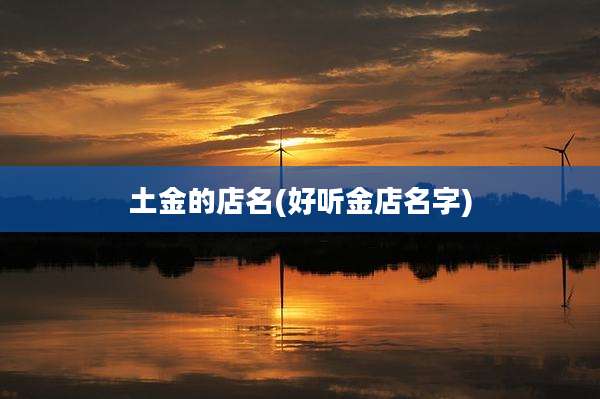 土金的店名(好听金店名字)