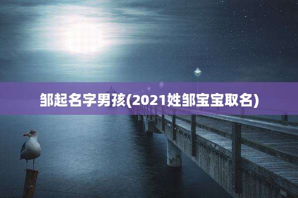 邹起名字男孩(2021姓邹宝宝取名)