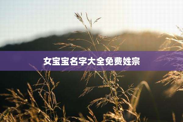 女宝宝名字大全免费姓宗