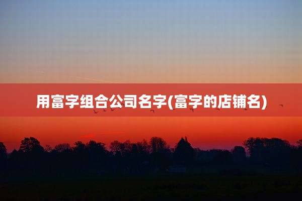 用富字组合公司名字(富字的店铺名)