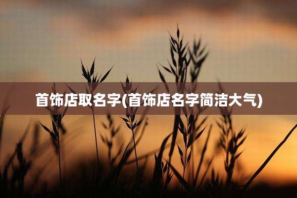 首饰店取名字(首饰店名字简洁大气)