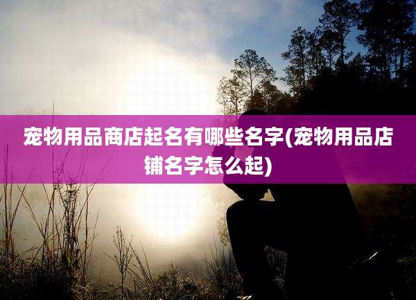 宠物用品商店起名有哪些名字(宠物用品店铺名字怎么起)