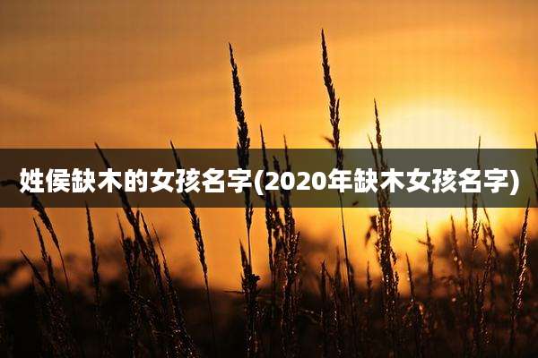 姓侯缺木的女孩名字(2020年缺木女孩名字)