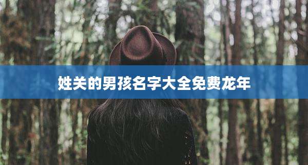 姓关的男孩名字大全免费龙年