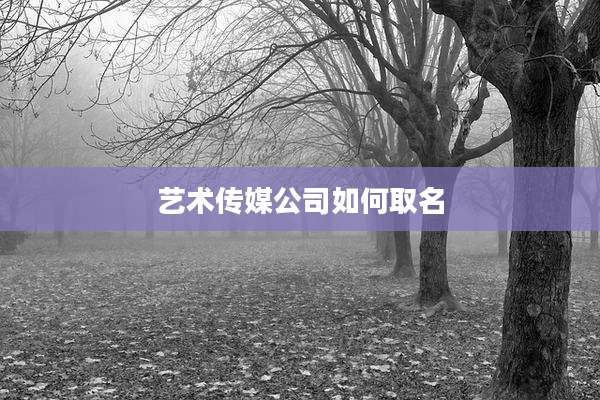 艺术传媒公司如何取名