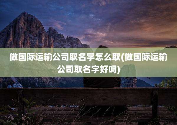 做国际运输公司取名字怎么取(做国际运输公司取名字好吗)