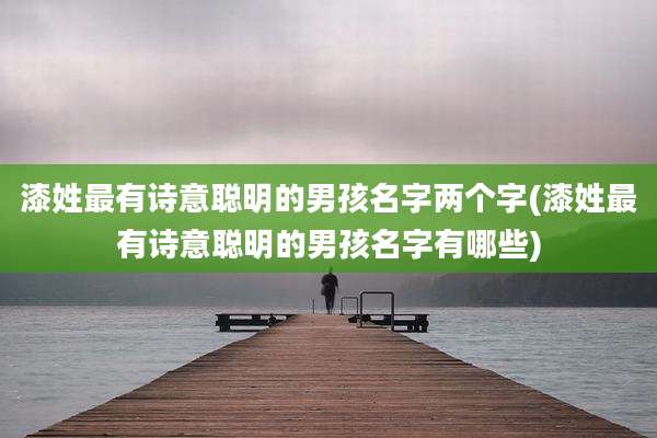 漆姓最有诗意聪明的男孩名字两个字(漆姓最有诗意聪明的男孩名字有哪些)