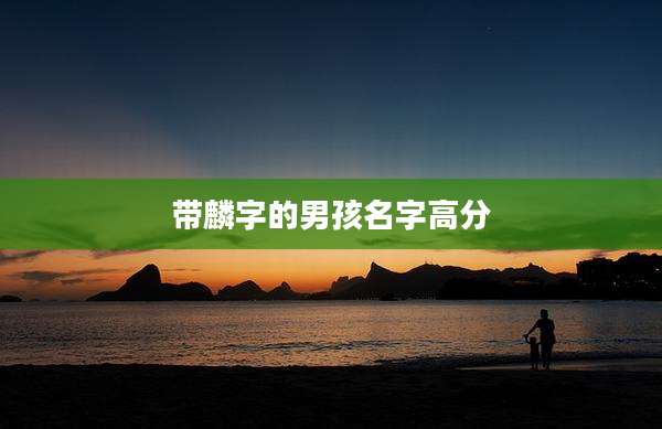 带麟字的男孩名字高分