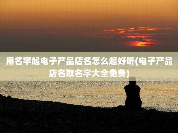 用名字起电子产品店名怎么起好听(电子产品店名取名字大全免费)
