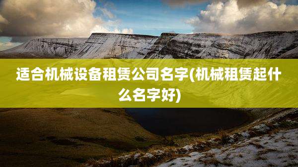 适合机械设备租赁公司名字(机械租赁起什么名字好)