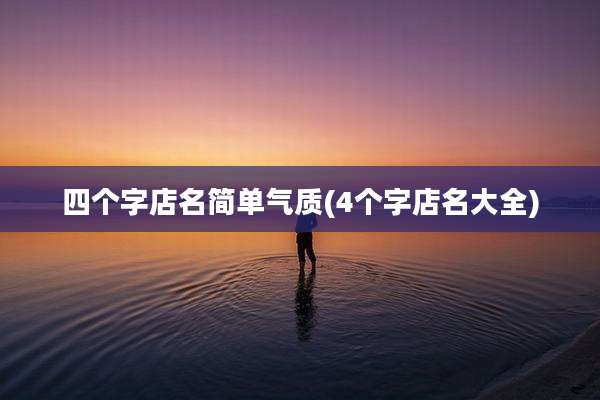 四个字店名简单气质(4个字店名大全)