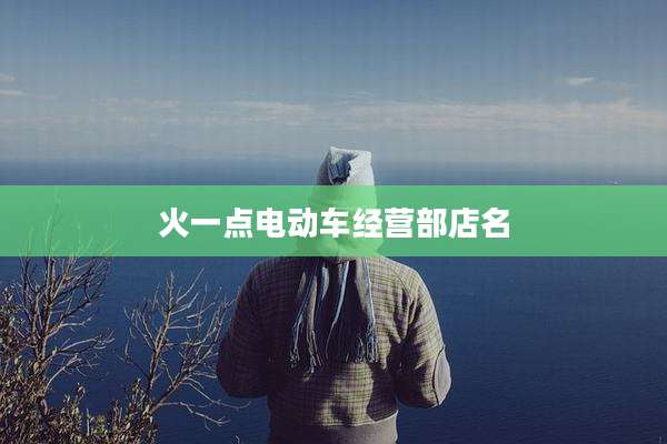 火一点电动车经营部店名
