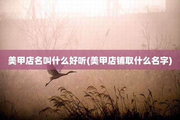 美甲店名叫什么好听(美甲店铺取什么名字)