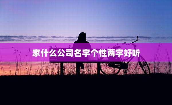 家什么公司名字个性两字好听