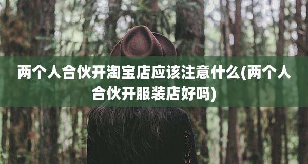 两个人合伙开淘宝店应该注意什么(两个人合伙开服装店好吗)