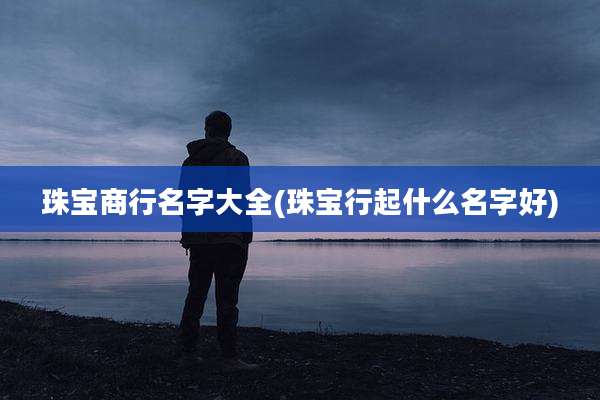 珠宝商行名字大全(珠宝行起什么名字好)