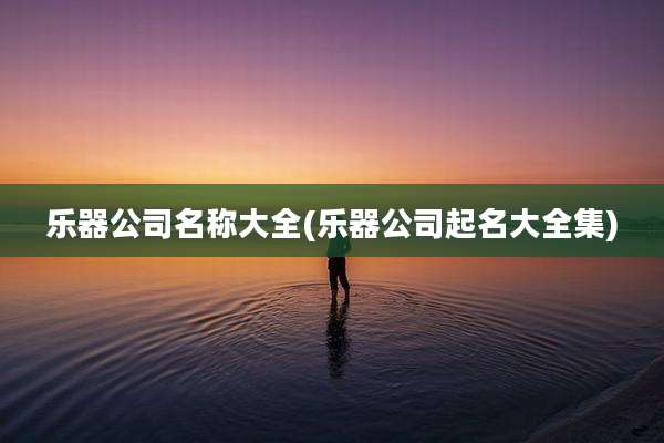 乐器公司名称大全(乐器公司起名大全集)