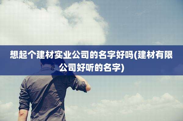 想起个建材实业公司的名字好吗(建材有限公司好听的名字)