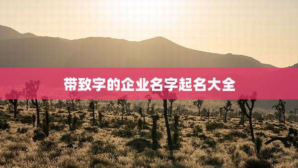 带致字的企业名字起名大全