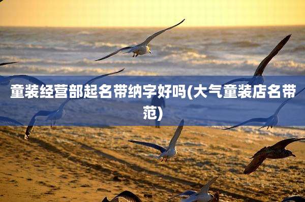 童装经营部起名带纳字好吗(大气童装店名带范)