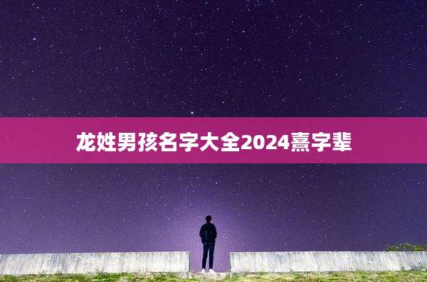 龙姓男孩名字大全2024熹字辈