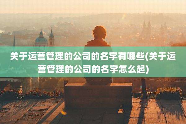 关于运营管理的公司的名字有哪些(关于运营管理的公司的名字怎么起)