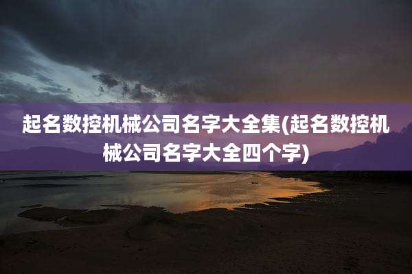 起名数控机械公司名字大全集(起名数控机械公司名字大全四个字)