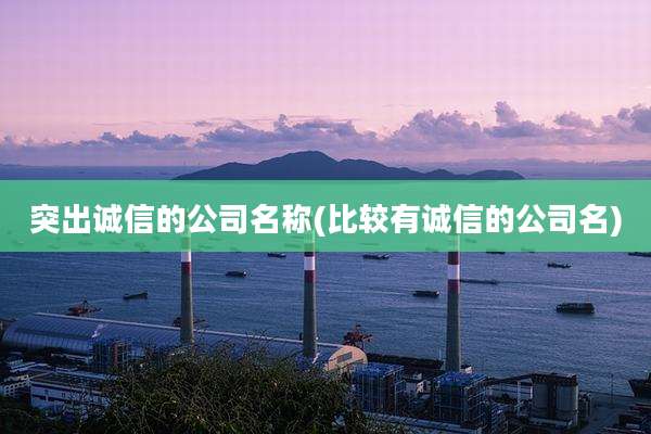 突出诚信的公司名称(比较有诚信的公司名)