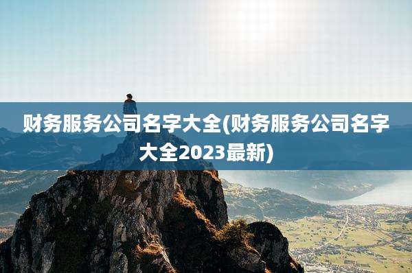 财务服务公司名字大全(财务服务公司名字大全2023最新)