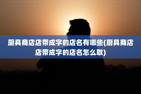 厨具商店店带成字的店名有哪些(厨具商店店带成字的店名怎么取)
