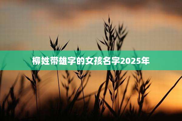 柳姓带雄字的女孩名字2025年