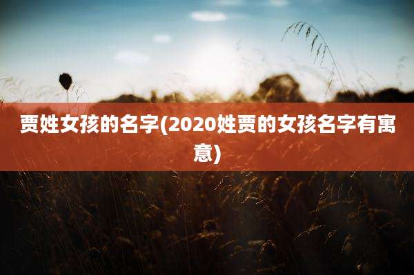 贾姓女孩的名字(2020姓贾的女孩名字有寓意)