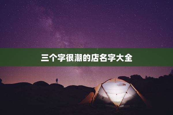 三个字很潮的店名字大全