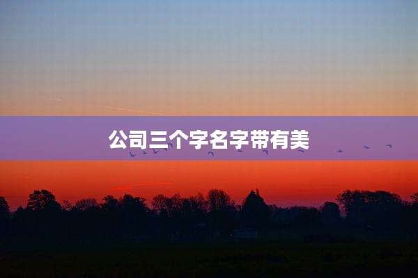 公司三个字名字带有美