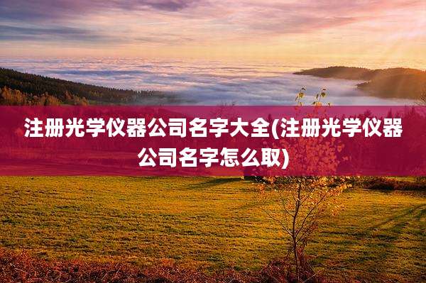 注册光学仪器公司名字大全(注册光学仪器公司名字怎么取)