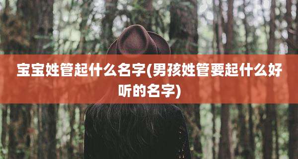 宝宝姓管起什么名字(男孩姓管要起什么好听的名字)