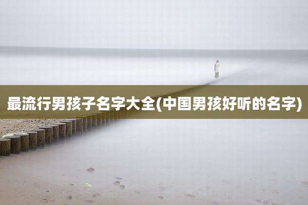 最流行男孩子名字大全(中国男孩好听的名字)