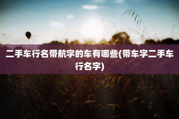 二手车行名带航字的车有哪些(带车字二手车行名字)