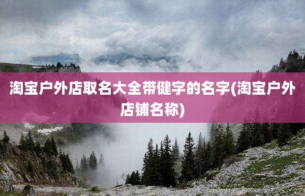 淘宝户外店取名大全带健字的名字(淘宝户外店铺名称)