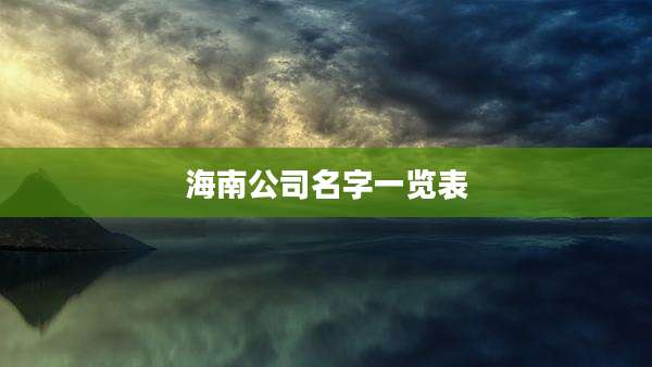 海南公司名字一览表