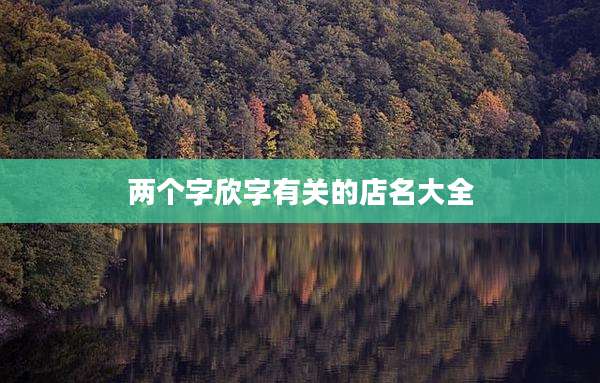 两个字欣字有关的店名大全