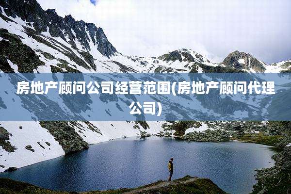 房地产顾问公司经营范围(房地产顾问代理公司)