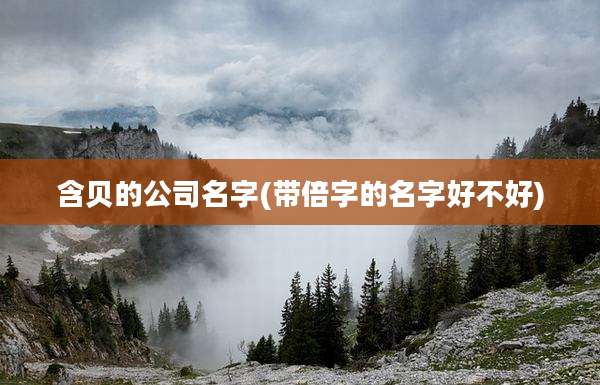含贝的公司名字(带倍字的名字好不好)