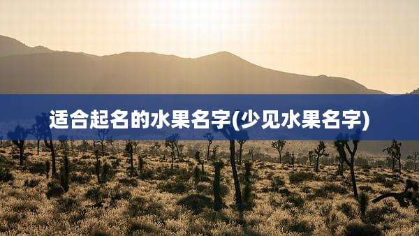 适合起名的水果名字(少见水果名字)
