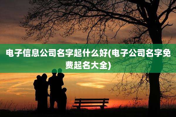 电子信息公司名字起什么好(电子公司名字免费起名大全)