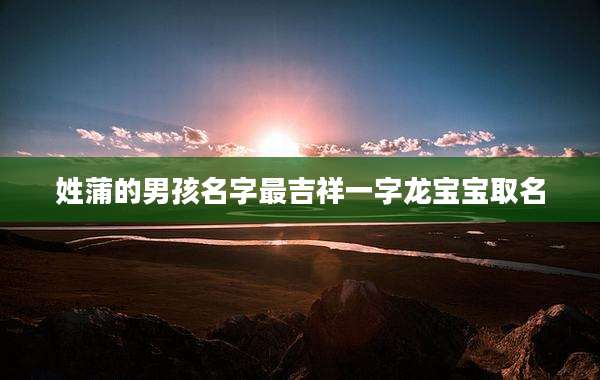 姓蒲的男孩名字最吉祥一字龙宝宝取名