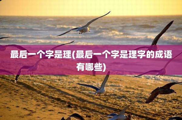 最后一个字是理(最后一个字是理字的成语有哪些)