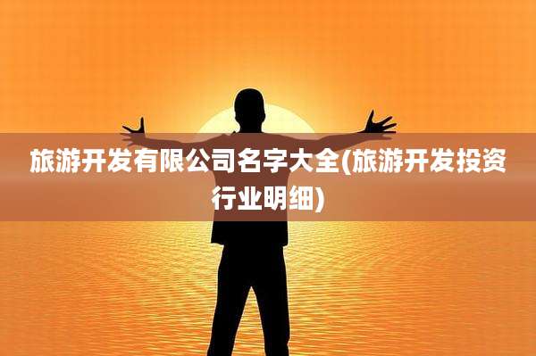 旅游开发有限公司名字大全(旅游开发投资行业明细)