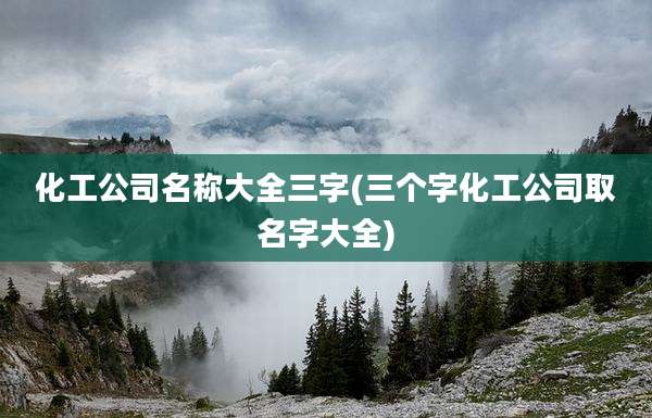 化工公司名称大全三字(三个字化工公司取名字大全)