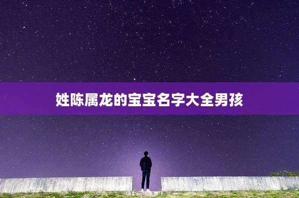 姓陈属龙的宝宝名字大全男孩